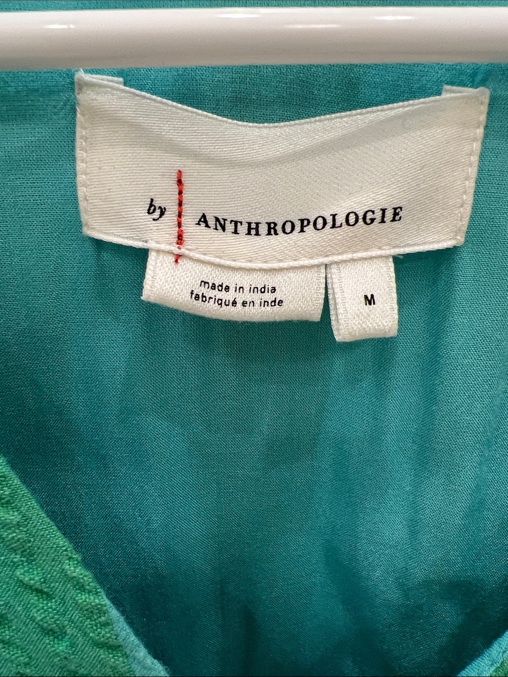 Anthropologie Embroidered Seersucker Tunic Dress - M - Picture 4 of 11